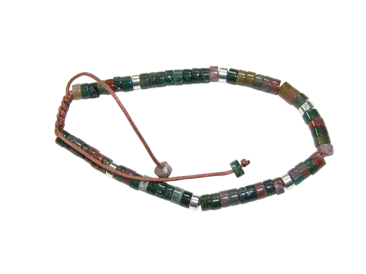Rondell Adjustable Gemstone Bracelet BR28 Indian Agate