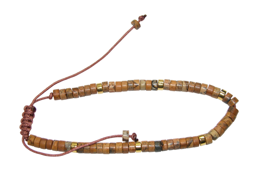 Rondell Adjustable Gemstone Bracelet BR19 Picture Jasper