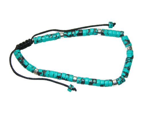 Rondell Adjustable Gemstone Bracelet BR30 Turquoise