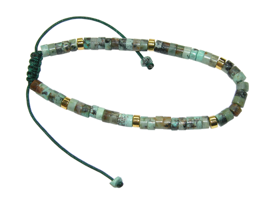 Rondell Adjustable Gemstone Bracelet BR22 African Turquoise
