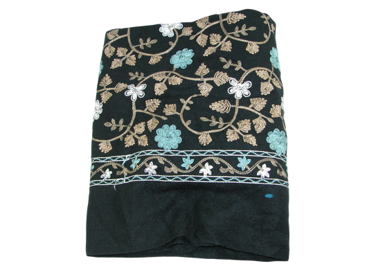 Embroidered Shawl Scarf GF3293 Black