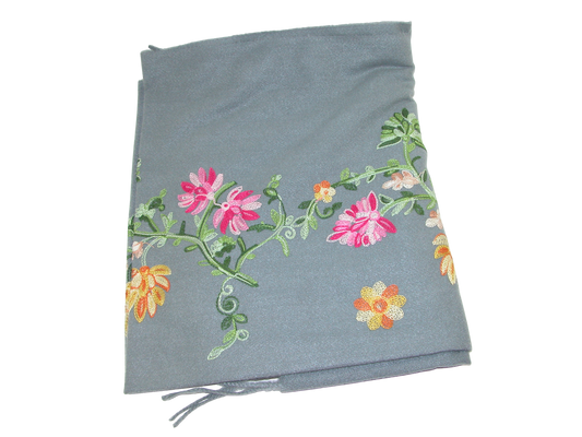 Embroidered Shawl Scarf GF3295 Grey