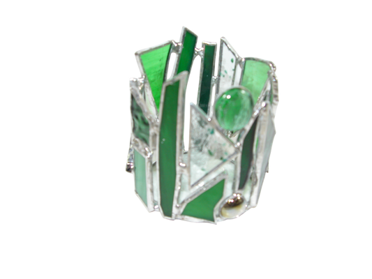 Green Glass Votive Candle Holder GF3341 by LORI