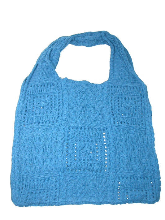 Blue Crochet Tote Handbag (GF4348)