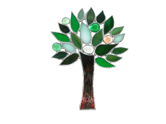 Stained Glass Green Tree of Life GF3358 by LORI
