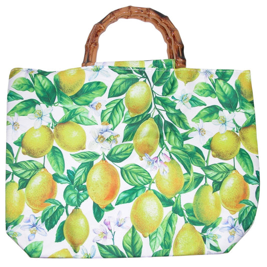 Lemon Handbag Tote with Bamboo Handle (GF4320)