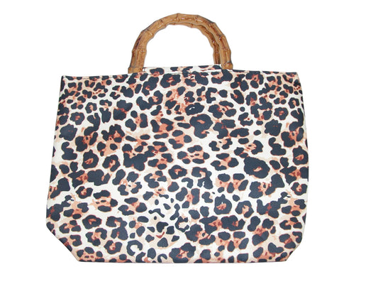 Animal Print Handbag Tote with Bamboo Handle (GF4321)