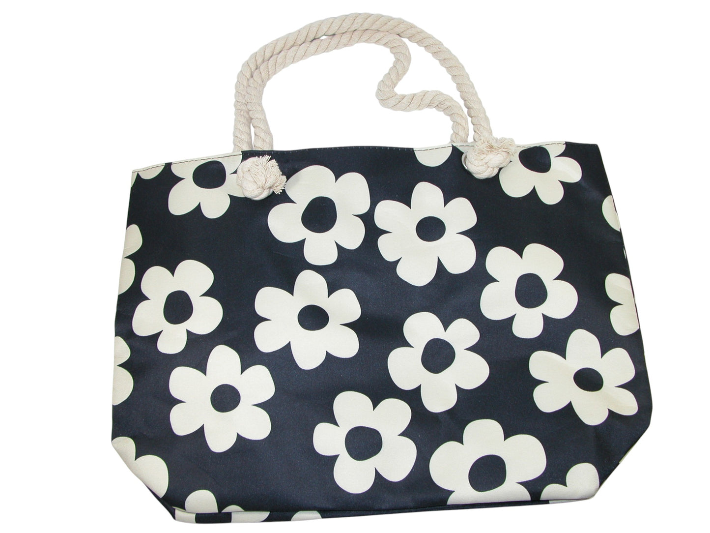 Tote Bag, Black White Flowers (GF4327)