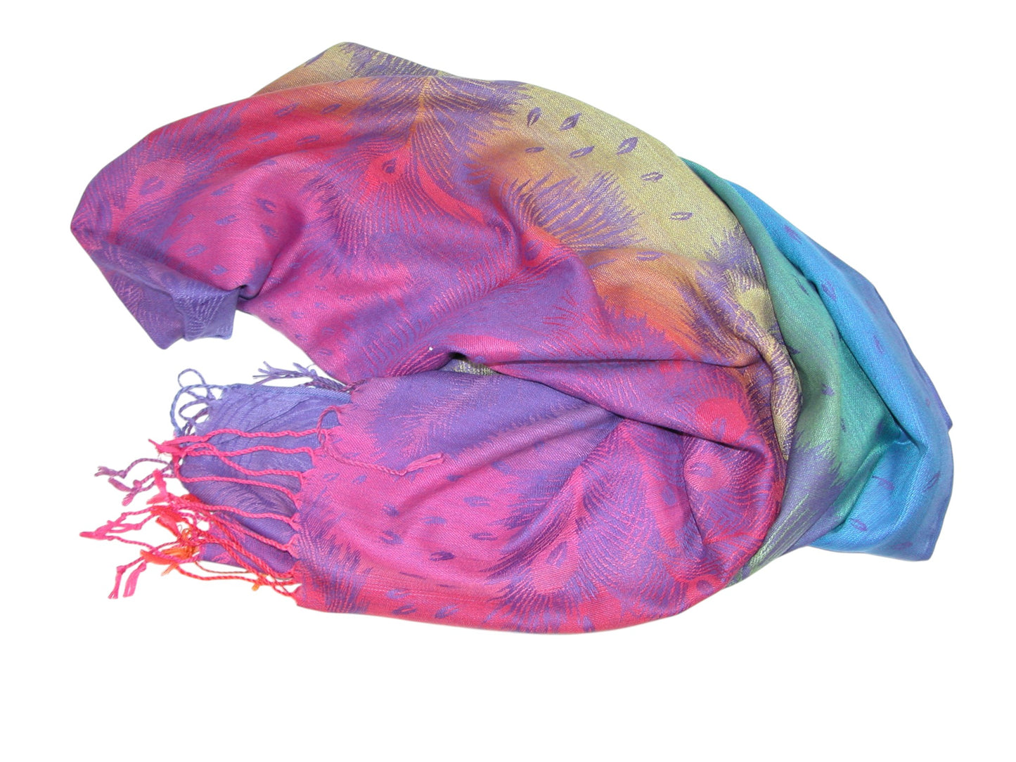 Multi Color Shawl Scarf with Fringe (GF4367)