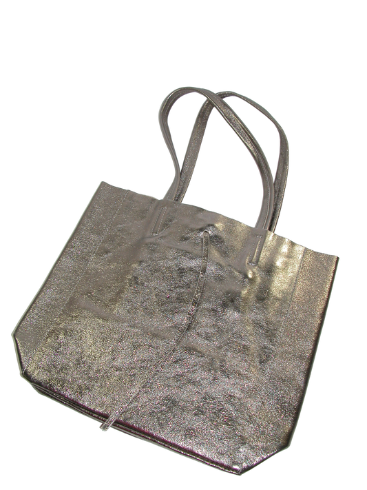 Italian Leather Metallic Tote GF3374