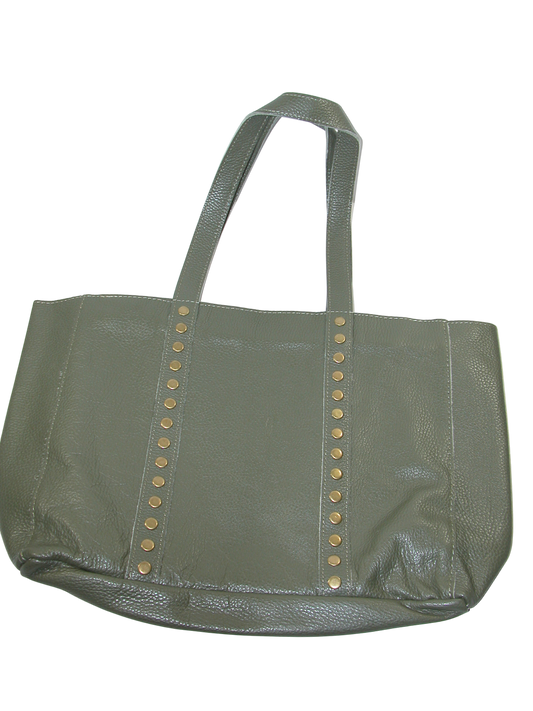 Studded Italian Hunter Green Tote GF3372