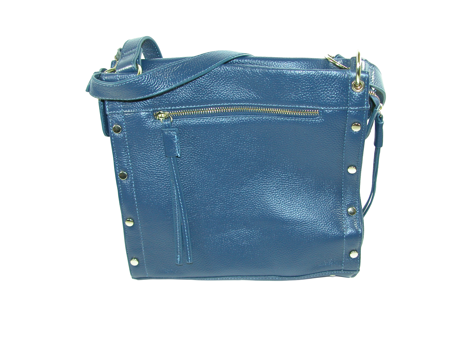 Leather Studded Handbag Navy GF3387