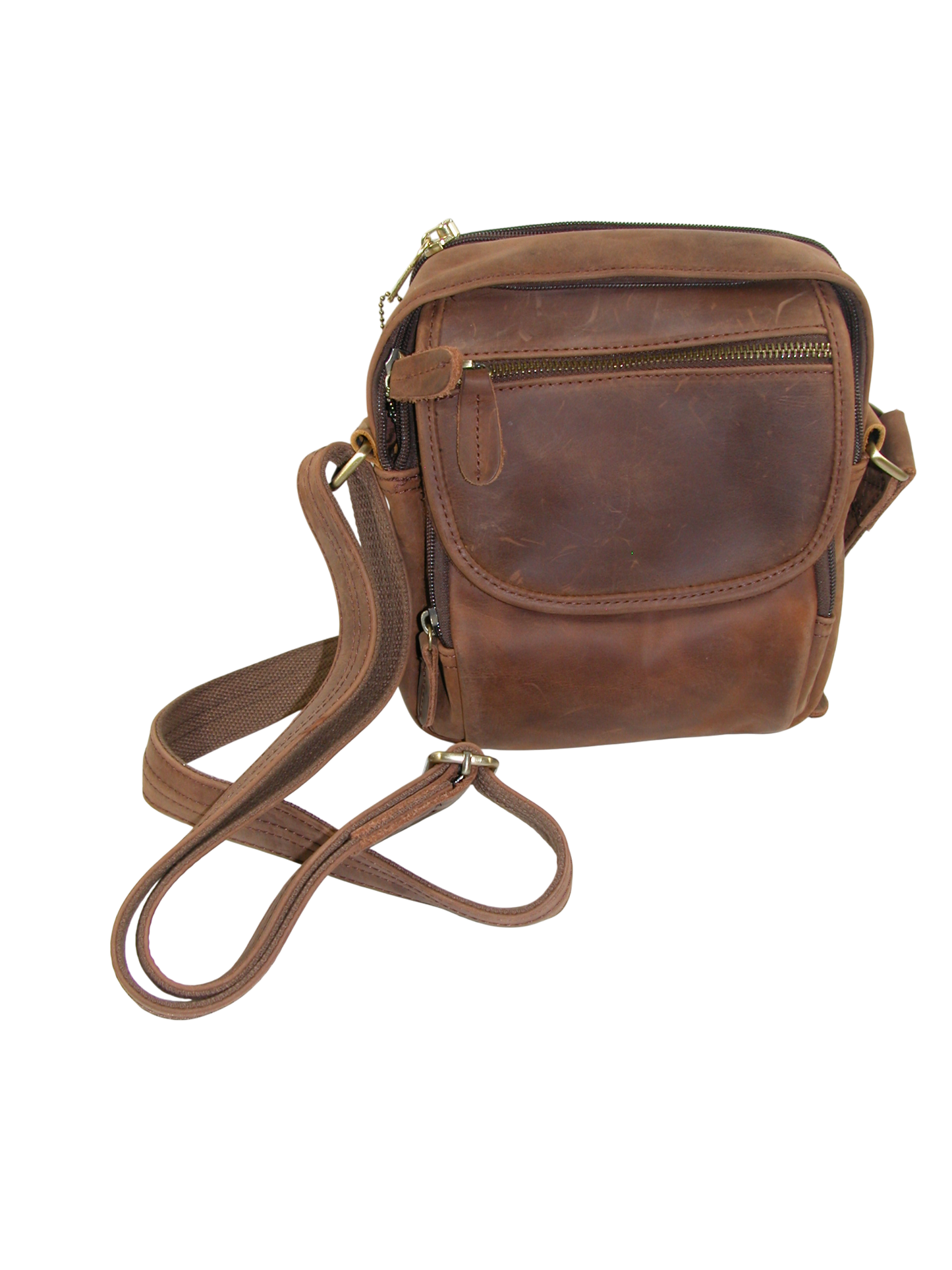 Oiled Leather Crossbody Brown GF3389
