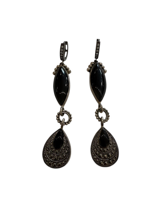 34364 Black Onyx Sterling Silver Earrings