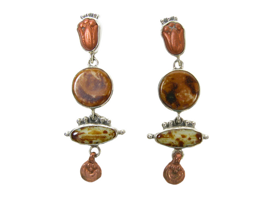 29394 Vintage Glass, Sterling Silver Earrings