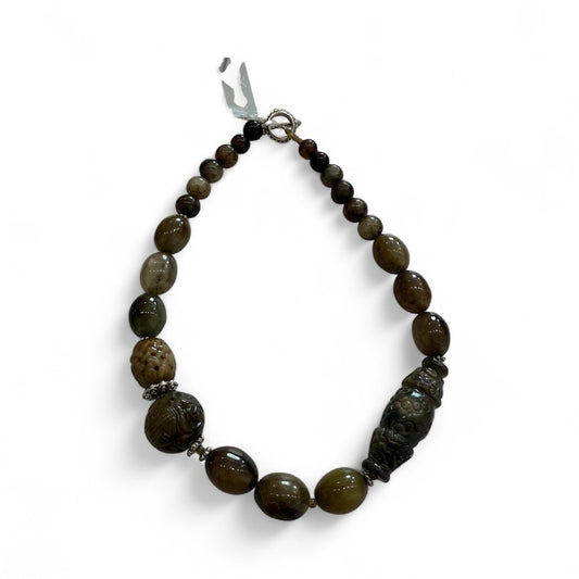 4011X Hand Carved Soo Chow Jade Necklace