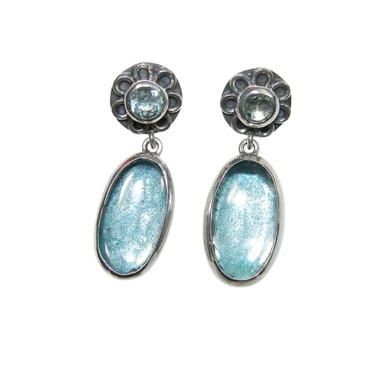 33878 Aquamarine Sterling Silver Earrings