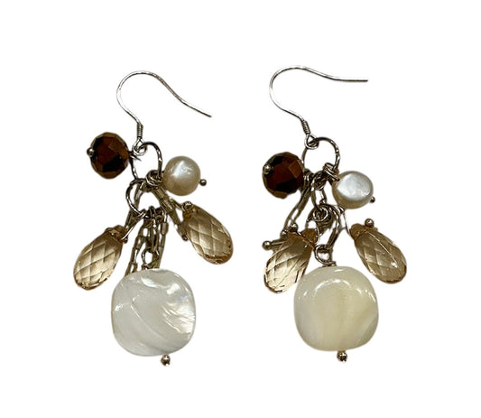 E3225R MOP, FWP Dangle Sterling Silver Earrings