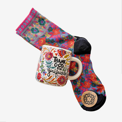 Mug & Socks Gift Set, Thank God For Girlfriends (GF1722)