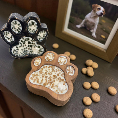 Pet Paw Candle, Black (GF3579) Wooden