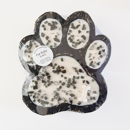 Pet Paw Candle, Black (GF3579) Wooden