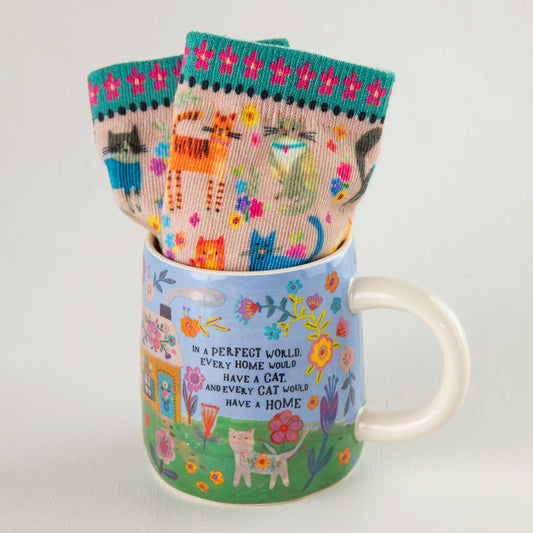 Mug & Sock Gift Set, Every Cat Has a Home (GF3642)