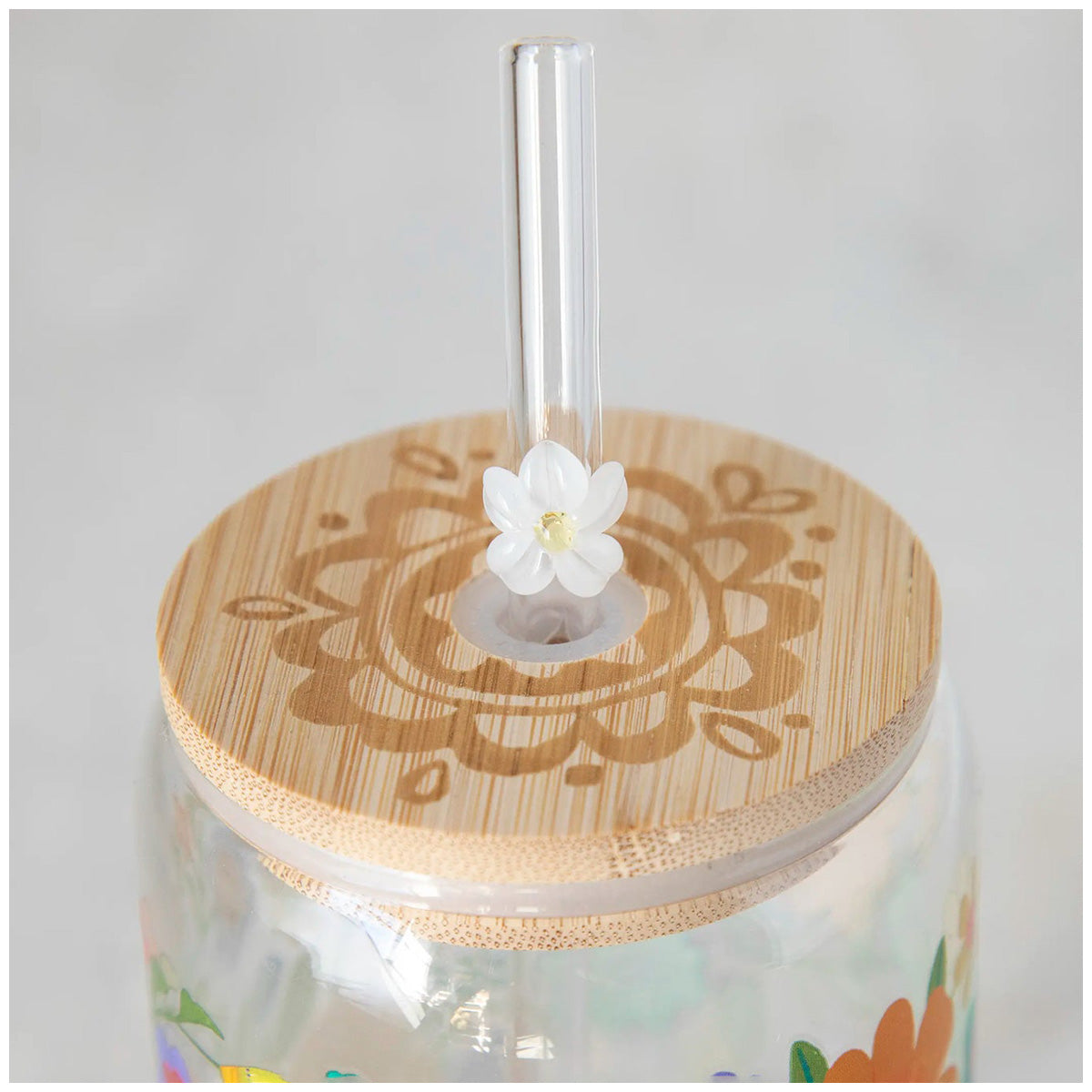 Glass Tumbler, Folk Flower (GF3821)