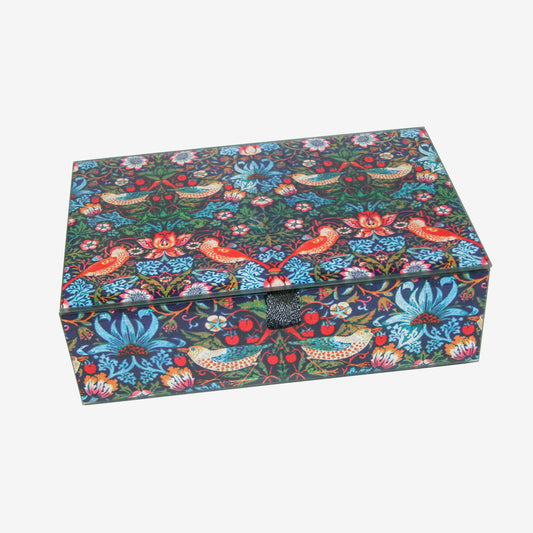 Glass Keepsake Box, William Morris Strawberry Thief (GF3927)