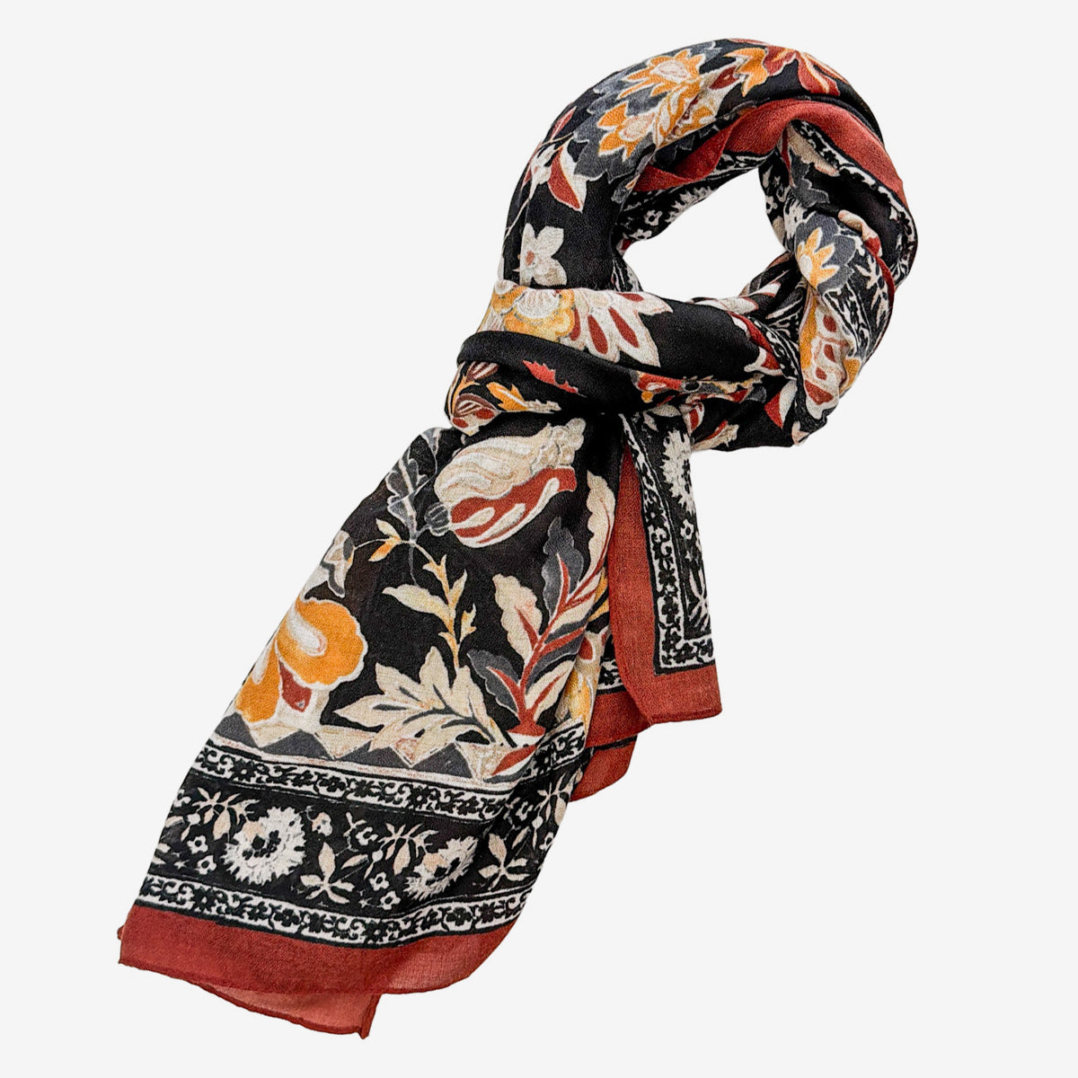 Paisley Scarf GF3983 Blacks and Browns