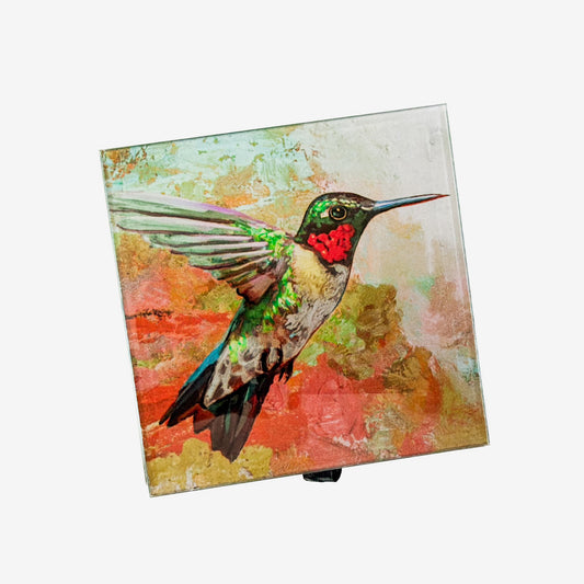 Glass Keepsake Box, Hummingbird (GF3995)