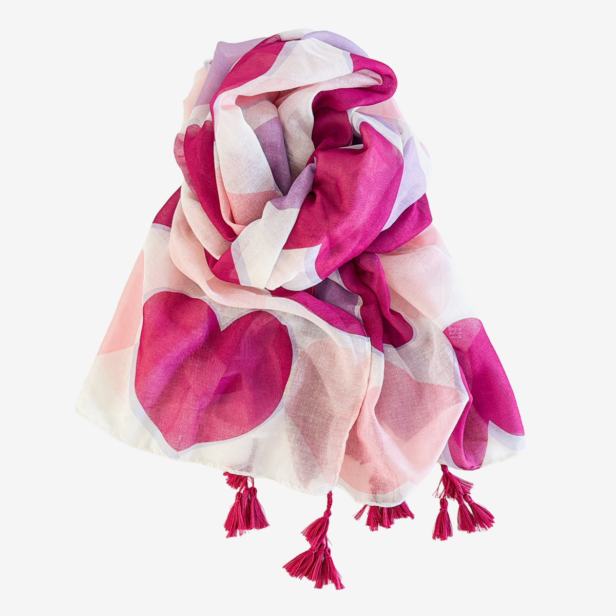 Heart Shawl Scarf with Tassels (GF3999)