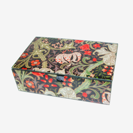 Glass Keepsake Box, William Morris Floral (GF4009)