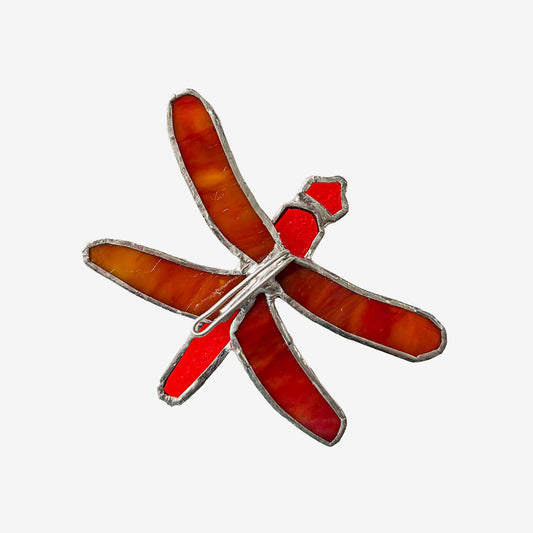 Stained Glass Dragonfly Clip-On Plant Ornament by LORI (GF4183)