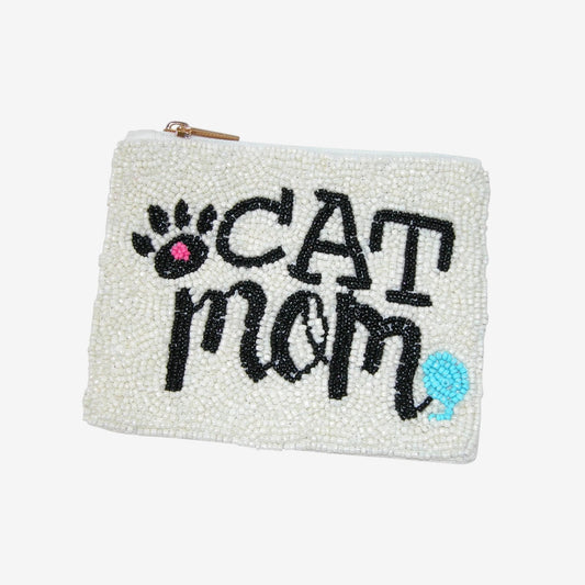 Beaded Coin Purse, Cat Mom (GF4217)