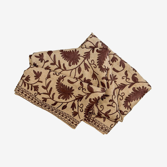 Embroidered Shawl, Tan / Brown (GF4297)