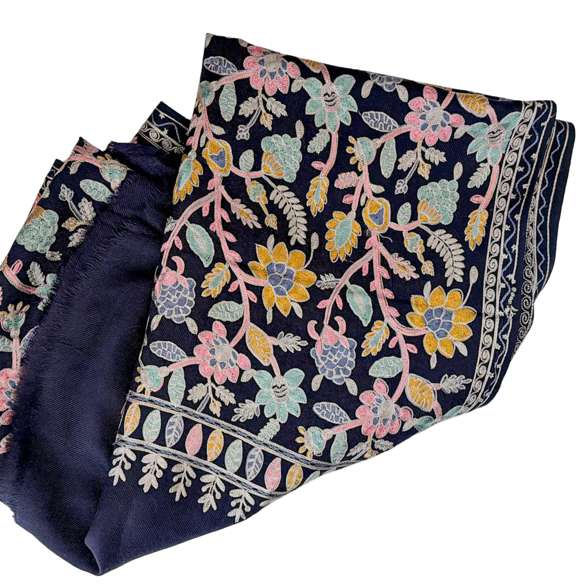 Embroidered Shawl, Navy / Multi (GF4303)