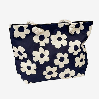 Tote Bag, Black White Flowers (GF4327)