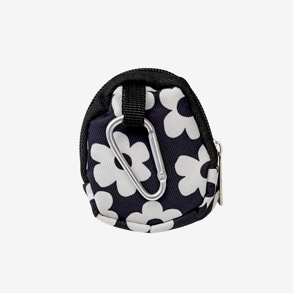 Clip-On Coin Pouch, Black White Flowers (GF4371)