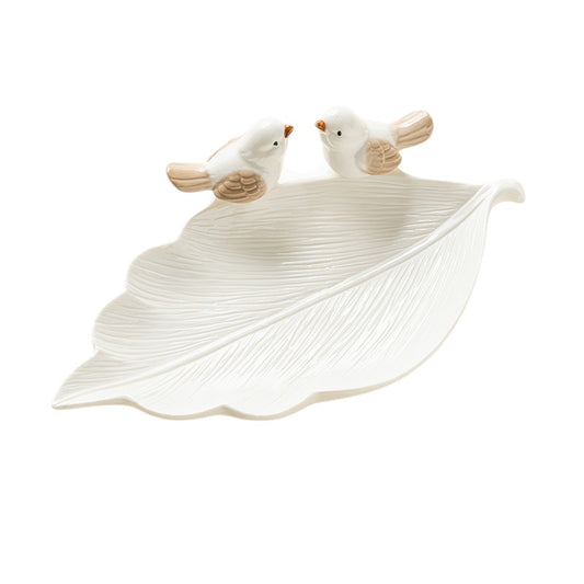 Two Birds with Leaf Trinket Jewelry Dish GF4424