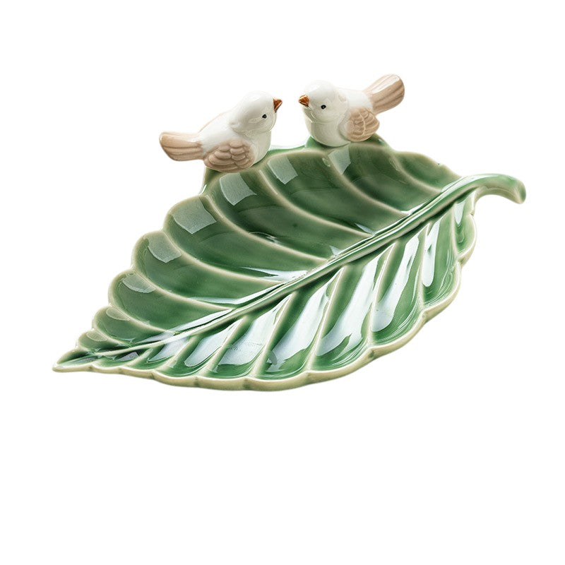 Two Birds with Leaf Trinket Jewelry Dish GF4427
