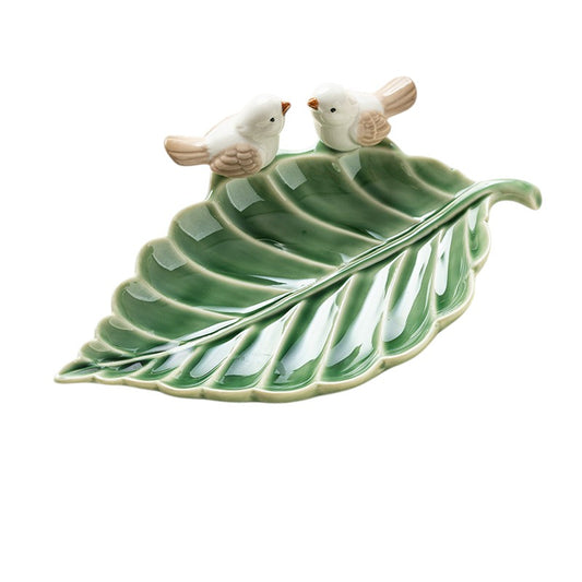 Two Birds with Leaf Trinket Jewelry Dish GF4427