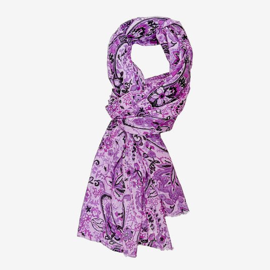 Printed Cotton Scarf, Purple (GF4534)