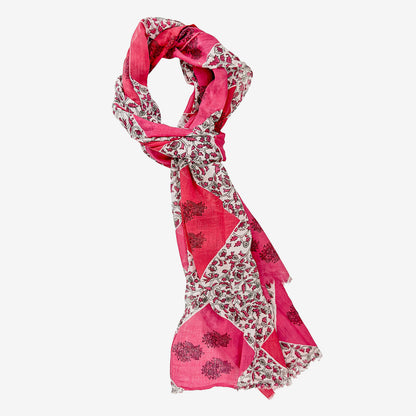 Printed Cotton Scarf, Magenta (GF4538)