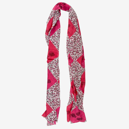 Printed Cotton Scarf, Magenta (GF4538)