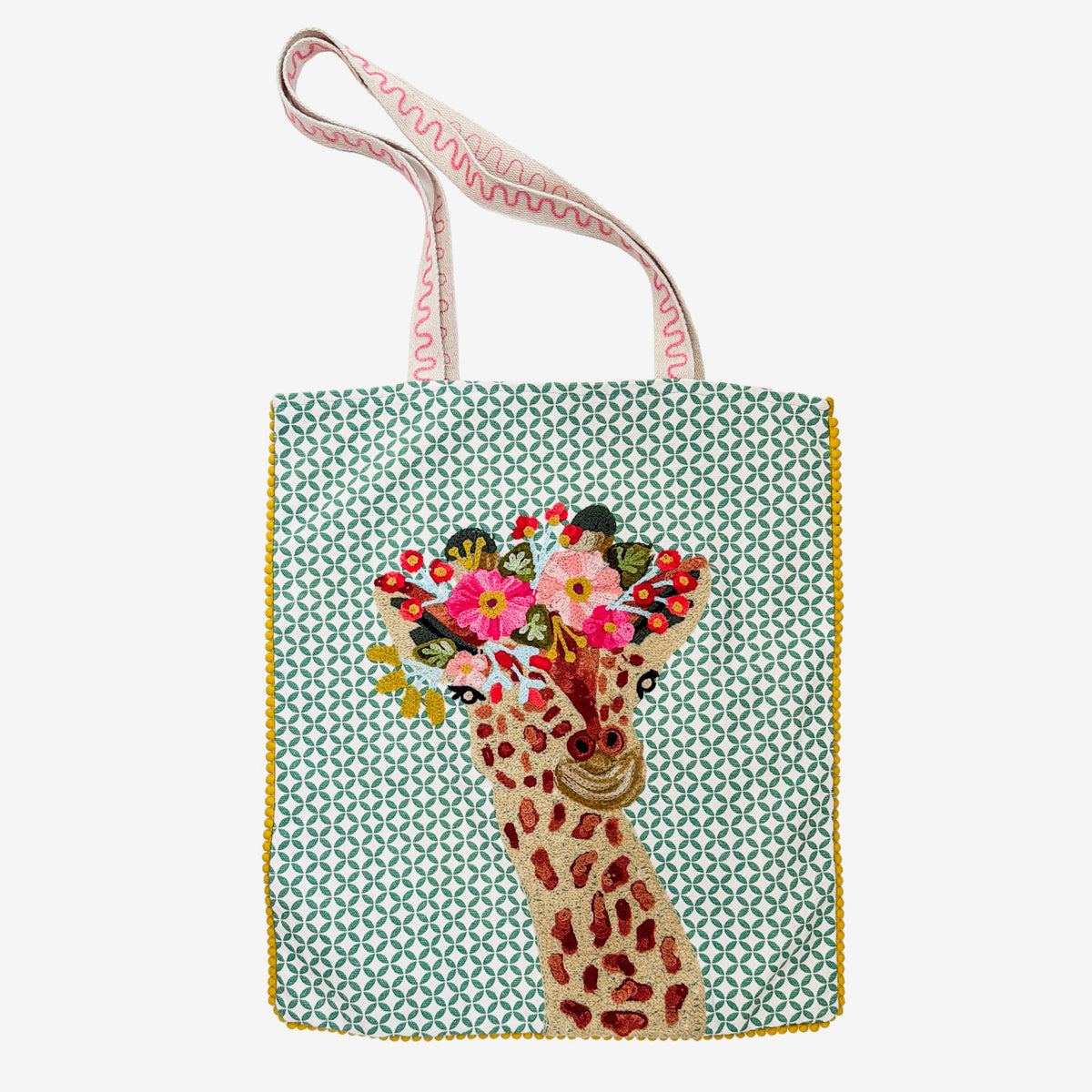 Embroidered 100% Cotton Tote, Giraffe (GF4553)