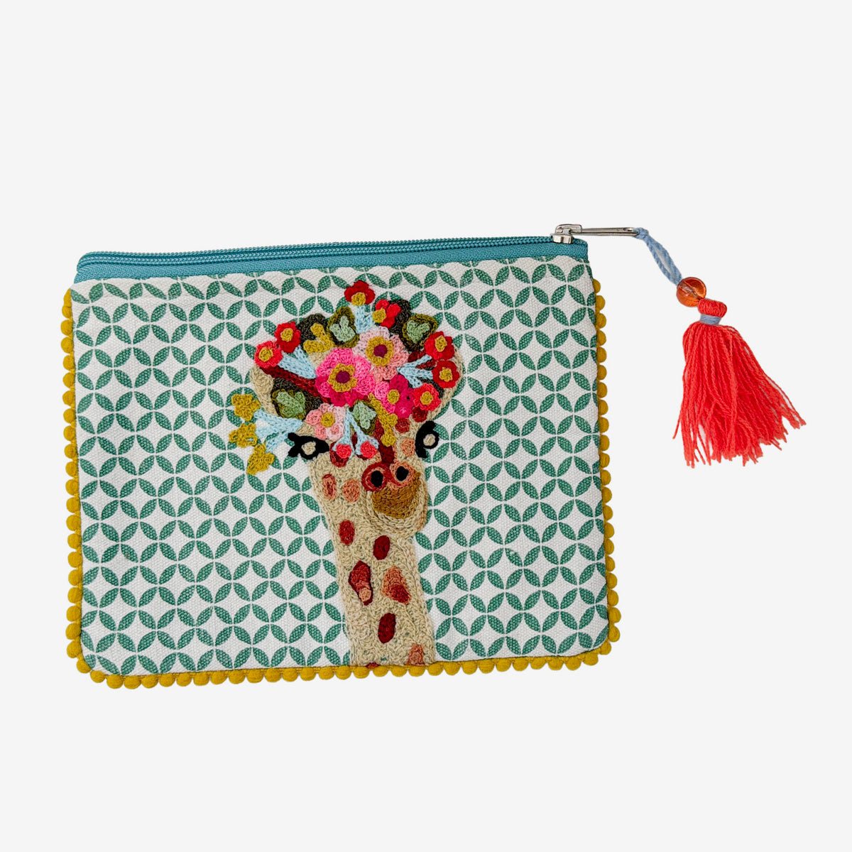 Embroidered 100% Cotton Pouch, Giraffe (GF4558)