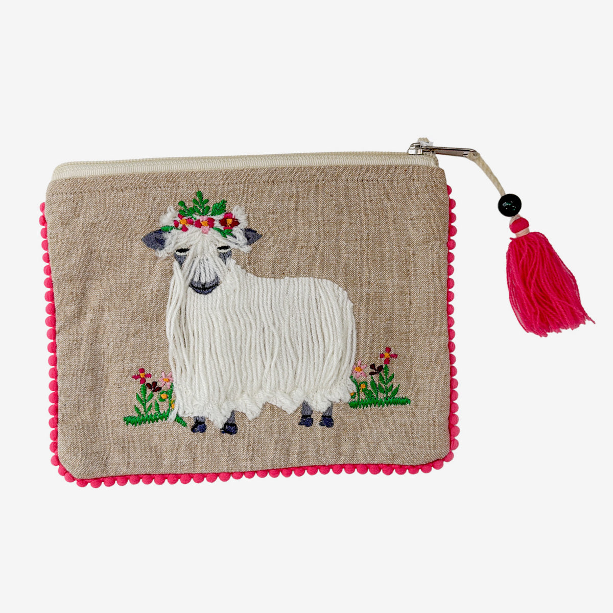 Embroidered 100% Cotton Pouch, Highlander Sheep (GF4562)