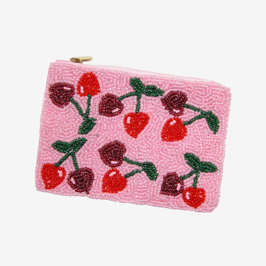 Beaded Coin Purse, Cherry Hearts (GF4612)