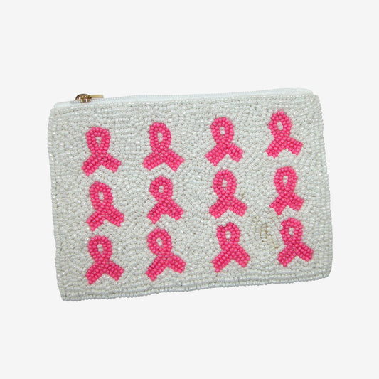Beaded Coin Purse, Breast Cancer Awareness (GF4615)
