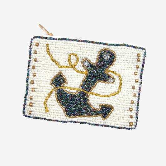 Beaded Coin Purse, Anchor (GF4623)